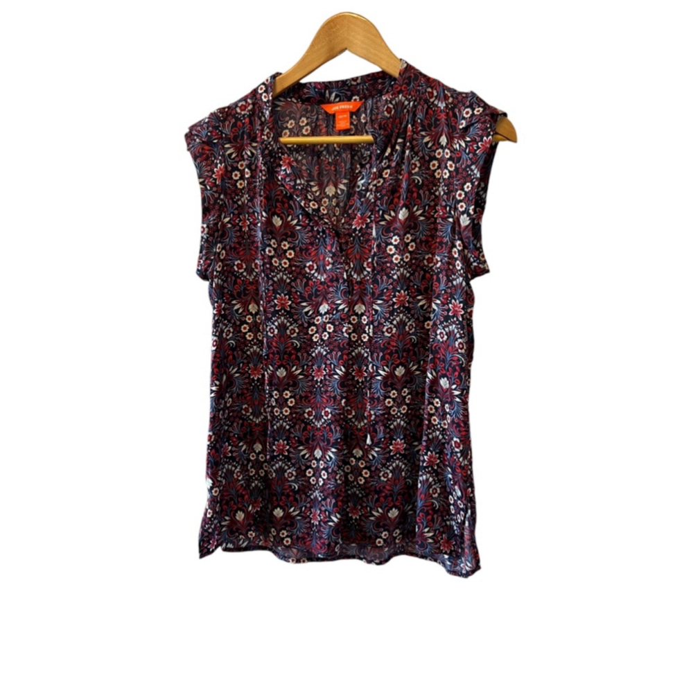 JOE FRESH Floral Printed Sleeveless V Neck Dressy Lightweight Tank XS
